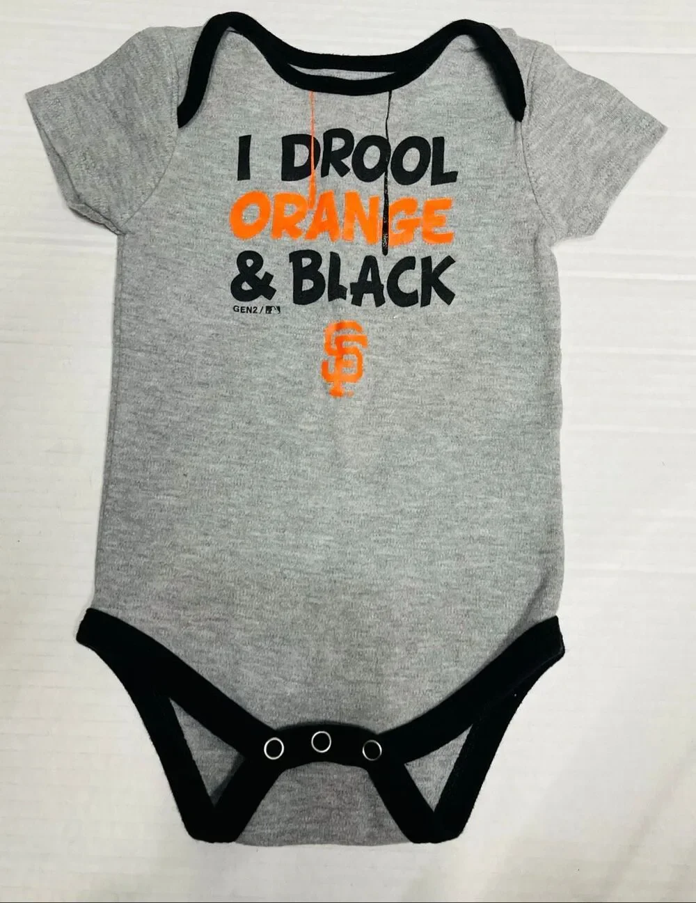Genuine Merchandise I Drool Black And Orange SF Giants Bodysuit   Boys Size 18 M